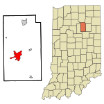 Wabash County Indiana Incorporated and Unincorporated areas Wabash Highlighted